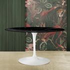 Stół tulipanowy Eero Saarinen H 73 Owalny z czarnego marmuru Marquinia Made in Italy - Scarlet Viadurini
