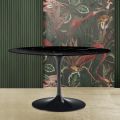 Tulip Eero Saarinen H 73 Owalny stół z czarnego marmuru Marquinia Made in Italy - Scarlet
