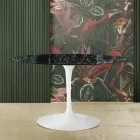 Eero Saarinen Tulip Table H 73 Oval in Green Alpi Marble Made in Italy - Scarlet Viadurini
