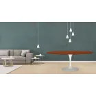 Stolik Tulip Eero Saarinen H 73 owalny z dębu bejcowanego na wiśnię Made in Italy - Scarlet Viadurini