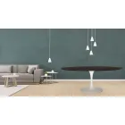 Stolik Tulip Eero Saarinen H 73 Oval in Moka Stained Oak Made in Italy - Scarlet Viadurini