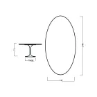 Stolik Tulip Eero Saarinen H 73 Owalny w kolorze Moka Bejcowany Dąb Made in Italy - Szkarłatny Viadurini