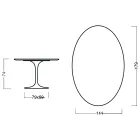 Eero Saarinen Tulip Table H 73 Oval in Light Walnut Stained Oak Made in Italy - Scarlet Viadurini