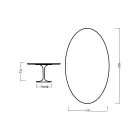 Eero Saarinen Tulip Table H 73 Oval in Rosewood Stained Oak Made in Italy - Scarlet Viadurini