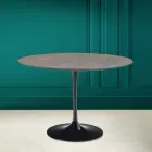 Stół Tulipan Eero Saarinen H 73 Okrągły Ceramiczny Pietra Grey Made in Italy - Scarlet Viadurini