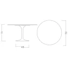 Stół Tulipan Eero Saarinen H 73 Okrągły Ceramiczny Rem Made in Italy - Szkarłatny Viadurini