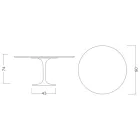 Stół Tulipan Eero Saarinen H 73 Okrągły Ceramiczny Rem Made in Italy - Szkarłatny Viadurini