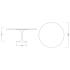 Stół Tulipan Eero Saarinen H 73 Okrągły Ceramiczny Rem Made in Italy - Szkarłatny Viadurini