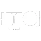 Stolik Tulip Eero Saarinen H 73 Okrągły Ceramiczny Syriusz Made in Italy - Szkarłatny Viadurini