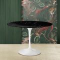 Eero Saarinen Tulip Table H 74 Round in Black Marquinia Marble Made in Italy - Scarlet