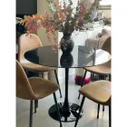 Eero Saarinen Tulip Table H 73 Round in Black Marquinia Marble Made in Italy - Scarlet Viadurini