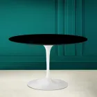 Stół Tulipan Eero Saarinen H 73 Okrągły w Absolutnej Czerni Made in Italy - Scarlet Viadurini