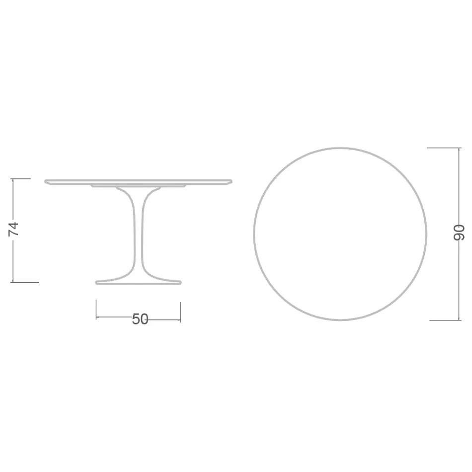 Stół Tulipan Eero Saarinen H 73 Okrągły w Absolutnej Czerni Made in Italy - Scarlet Viadurini