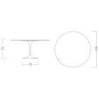 Stół Tulipan Eero Saarinen H 73 Okrągły Statuario Altissimo Made in Italy - Szkarłatny Viadurini