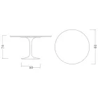 Stół Eero Saarinen Tulip H 74 z białym blatem z płynnego laminatu Made in Italy - Scarlet Viadurini