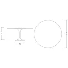 Stół Eero Saarinen Tulip H 74 z blatem z białego laminatu MDF - Scarlet Viadurini