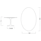 Eero Saarinen Tulip Table H 74 z owalnym blatem z marmuru Arabescato Made in Italy - Scarlet Viadurini