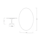 Eero Saarinen Tulip Table H 74 z owalnym blatem z marmuru Arabescato Made in Italy - Scarlet Viadurini