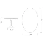 Eero Saarinen Tulip Table H 74 z owalnym blatem z marmuru Arabescato Made in Italy - Scarlet Viadurini