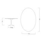 Eero Saarinen Tulip Table H 74 z owalnym blatem z marmuru Arabescato Made in Italy - Scarlet Viadurini