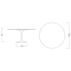 Eero Saarinen Tulip Table H 74 z okrągłym blatem z marmuru Carrara Statuarietto - Scarlet Viadurini