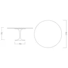 Eero Saarinen Tulip Table H 74 z okrągłym blatem z marmuru Carrara Statuarietto - Scarlet Viadurini