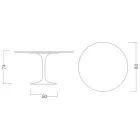 Eero Saarinen Tulip Table H 74 z okrągłym blatem z ciemnego marmuru Emperador - Scarlet Viadurini