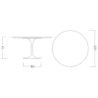 Eero Saarinen Tulip Table H 74 z okrągłym blatem z ciemnego marmuru Emperador - Scarlet Viadurini
