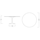 Eero Saarinen Tulip Table H 74 z okrągłym blatem z ciemnego marmuru Emperador - Scarlet Viadurini