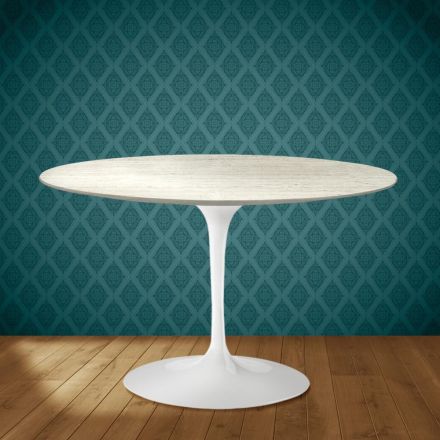 Stolik Tulip Eero Saarinen H 74 z ceramiki Marmorio Made in Italy - Scarlet Viadurini