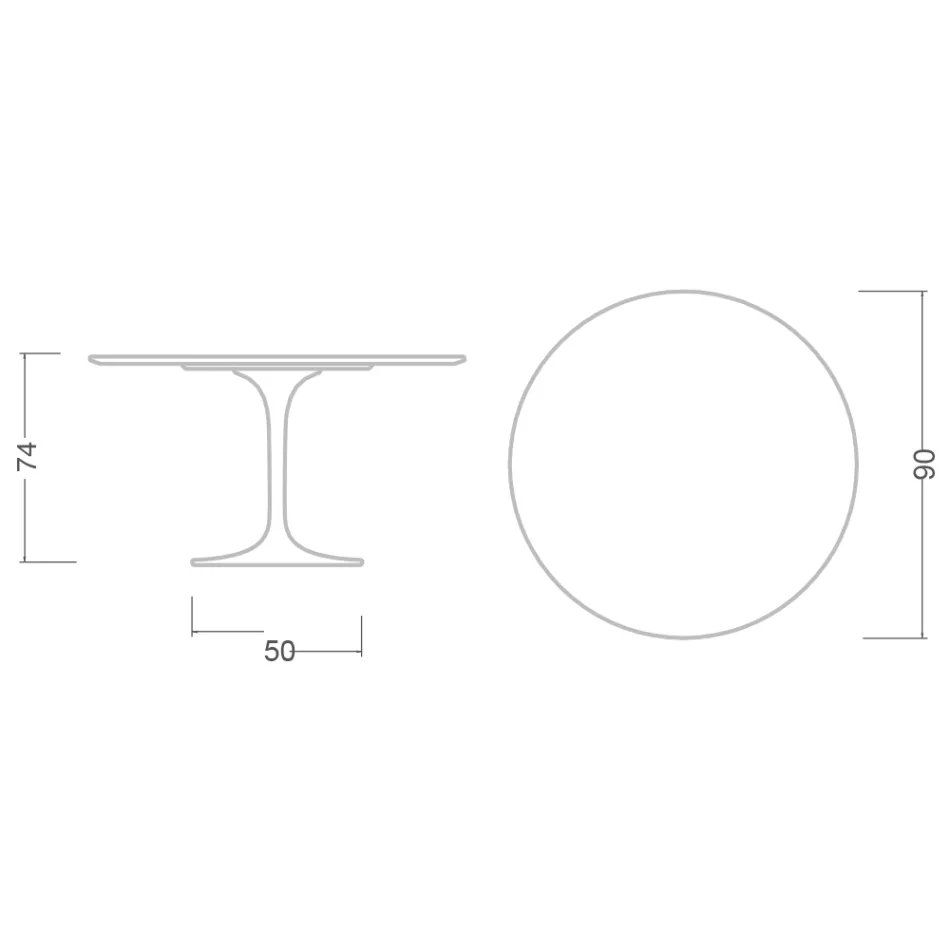 Stolik Tulip Eero Saarinen H 74 z ceramiki Marmorio Made in Italy - Scarlet Viadurini