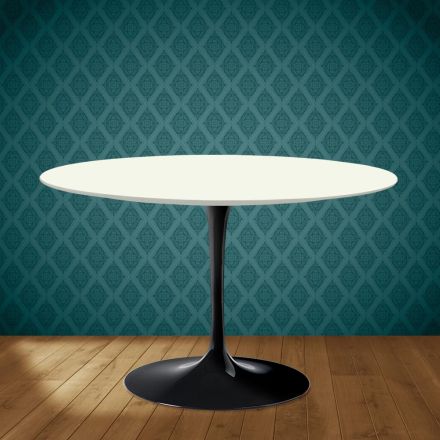 Stolik Tulip H 74 Eero Saarinen z ceramiki Moonè Made in Italy - Scarlet Viadurini