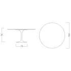 Eero Saarinen H 74 Stół Tulipan ze złotego marmuru Calacatta Made in Italy - Scarlet Viadurini