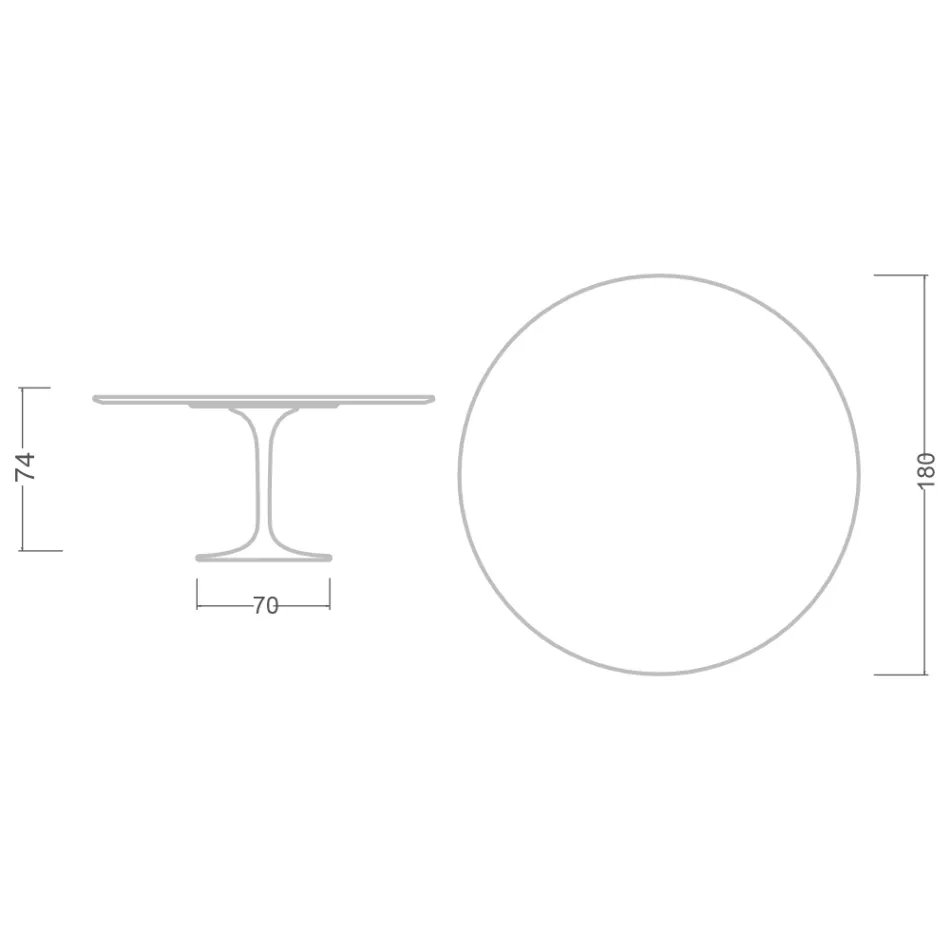 Eero Saarinen H 74 Stół Tulipan ze złotego marmuru Calacatta Made in Italy - Scarlet Viadurini