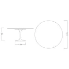 Stolik Tulip Eero Saarinen H 74 z marmuru karraryjskiego Made in Italy - Scarlet Viadurini