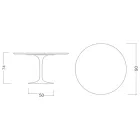 Stolik Tulipan Eero Saarinen H 74 z marmuru Carrara Statuarietto Made in Italy - Scarlet Viadurini