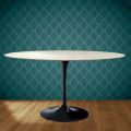 Stolik Tulip H 74 Eero Saarinen owalny z ceramiki Marmorio Made in Italy - Scarlet