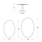 Stolik Tulip Eero Saarinen H 74 Owalny Ceramiczny Morpheus Made in Italy - Scarlet Viadurini