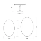 Stolik Tulip Eero Saarinen H 74 owalny z ceramiki Rem Made in Italy - Scarlet Viadurini