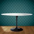 Stolik Eero Saarinen Tulip H 74 owalny z ceramiki Salina Made in Italy - Scarlet