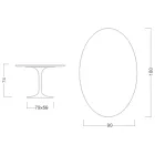 Eero Saarinen H 74 Owalny Stół Tulipan w Białym Płynnym Laminacie Made in Italy - Scarlet Viadurini