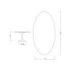 Eero Saarinen H 74 Owalny Stół Tulipan w Białym Płynnym Laminacie Made in Italy - Scarlet Viadurini
