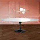 Stolik Eero Saarinen Tulip H 74 owalny z płynnego laminatu Made in Italy - Scarlet Viadurini