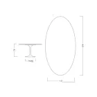 Eero Saarinen Tulip Table H 74 Oval in Black Marquinia Marble Made in Italy - Scarlet Viadurini