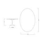 Eero Saarinen H 74 Owalny stół Tulipan z zielonego marmuru Alpi Made in Italy - Scarlet Viadurini