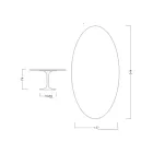 Eero Saarinen H 74 Owalny stół Tulipan z zielonego marmuru Alpi Made in Italy - Scarlet Viadurini