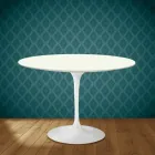 Eero Saarinen Stolik Tulip H 74 okrągły z ceramiki Moonè Made in Italy - Scarlet Viadurini