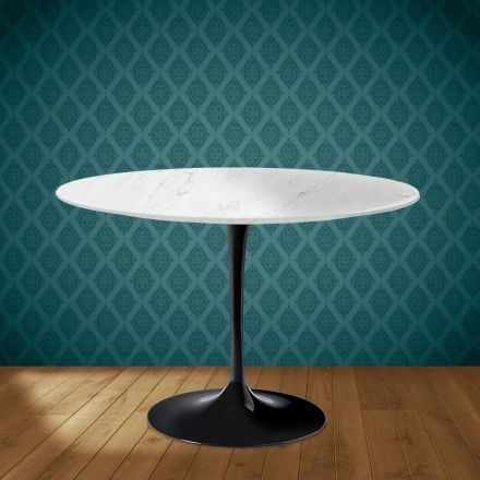 Stolik Eero Saarinen Tulip H 74 okrągły z ceramiki Salina Made in Italy - Scarlet Viadurini