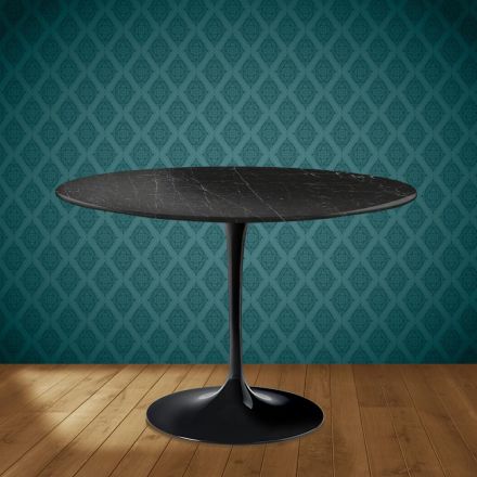 Stolik Eero Saarinen Tulip H 74 okrągły z ceramiki Somnia Made in Italy - Scarlet Viadurini