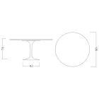 Eero Saarinen H 74 Okrągły stół Tulipan w czarnym laminacie Made in Italy - Scarlet Viadurini